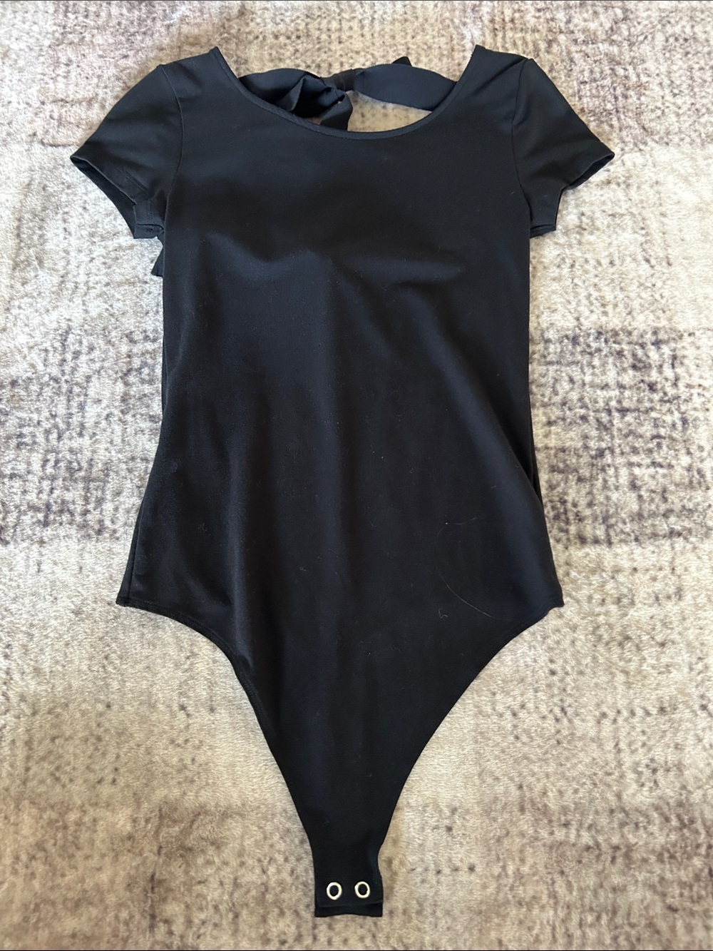 American Eagle Outfitters Black Short-Sleeve One-Piece Bodysuit